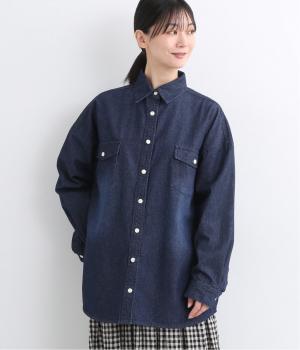 オーバーデニムシャツ(ネイビー-S)
