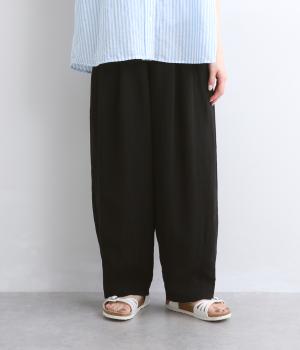 ソフトタッチ接触冷感サーカスパンツ(ブラック-L)