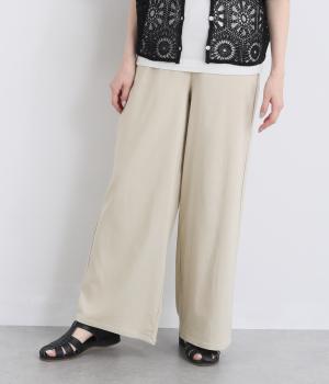 クールハイストレッチワイドパンツ(ライトベージュ-M)