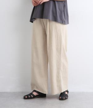 リネンタックふんわりストレートパンツ(キナリ-S)