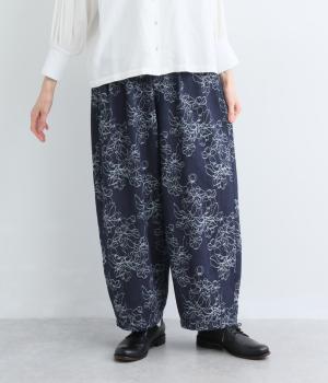 ジャカードデニムサーカスパンツ(ネイビー-L)