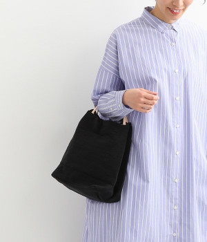 リネン2WAYトートバッグ/E7080(チャコールブラック-ONESIZE)