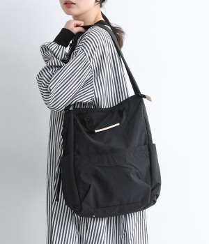 12ポケットインサイドプリントトールショルダー/E7375(ブラック-ONESIZE)