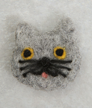 INU NEKO ブローチ/E7543(グレー-ONESIZE)