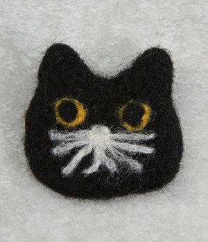 INU NEKO ブローチ/E7543(ブラック-ONESIZE)