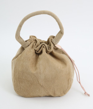 ピッグスウェード巾着/E7606(ベージュ-ONESIZE)