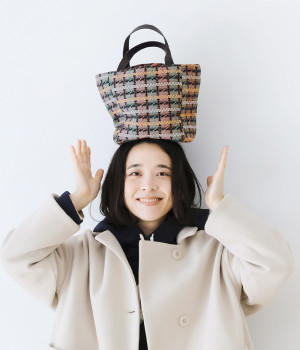 ジャカード　トート/E7615(グレー×ピンク-ONESIZE)