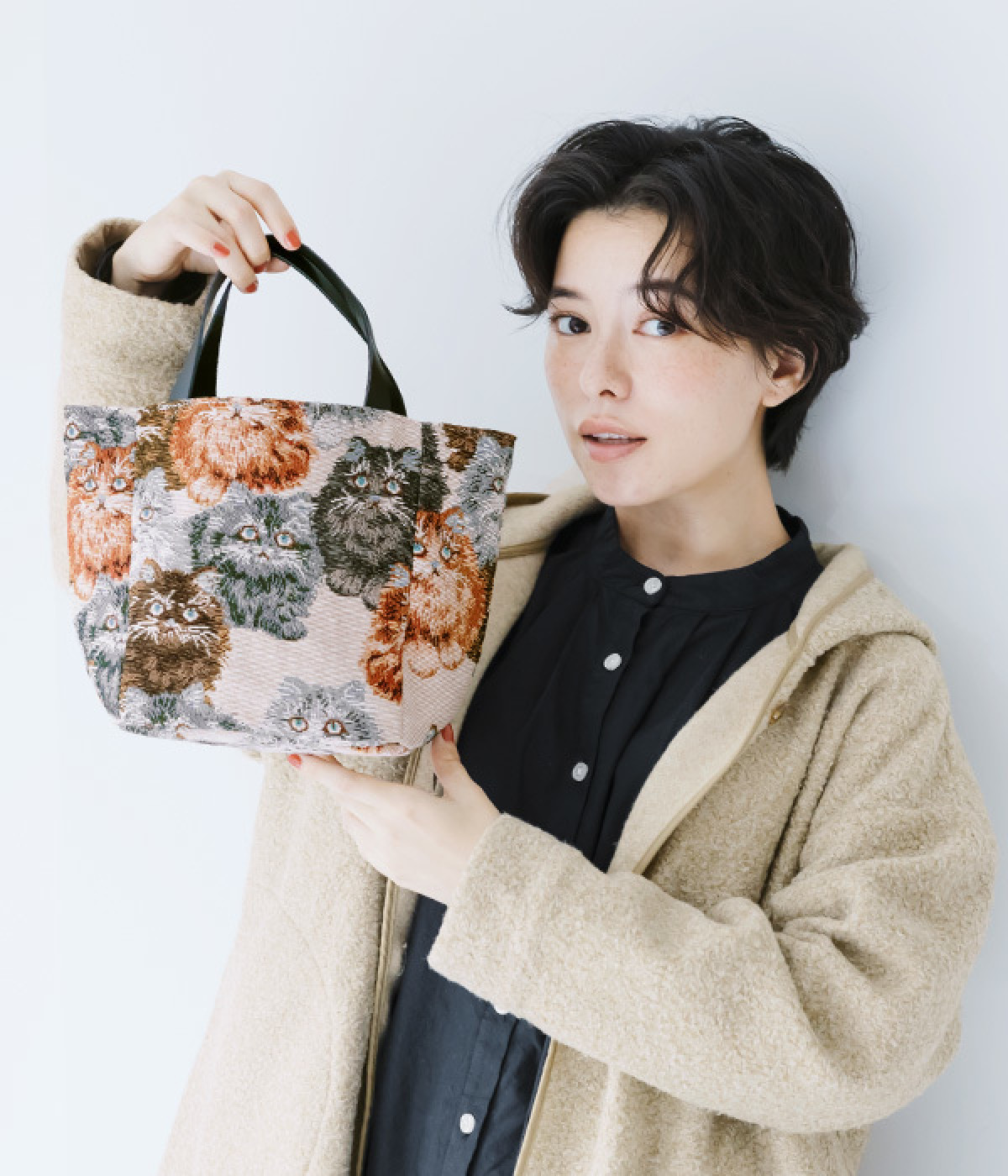 ジャカード　トート/E7615(CATS-ONESIZE)