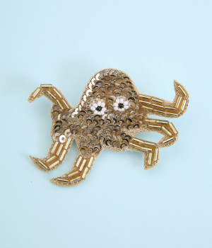 マリン　ビーズブローチ/E7751(タコ-ONESIZE)