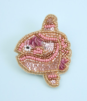 マリン　ビーズブローチ/E7751(マンボー-ONESIZE)