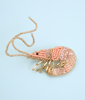 マリン　ビーズブローチ/E7751(エビ-ONESIZE)