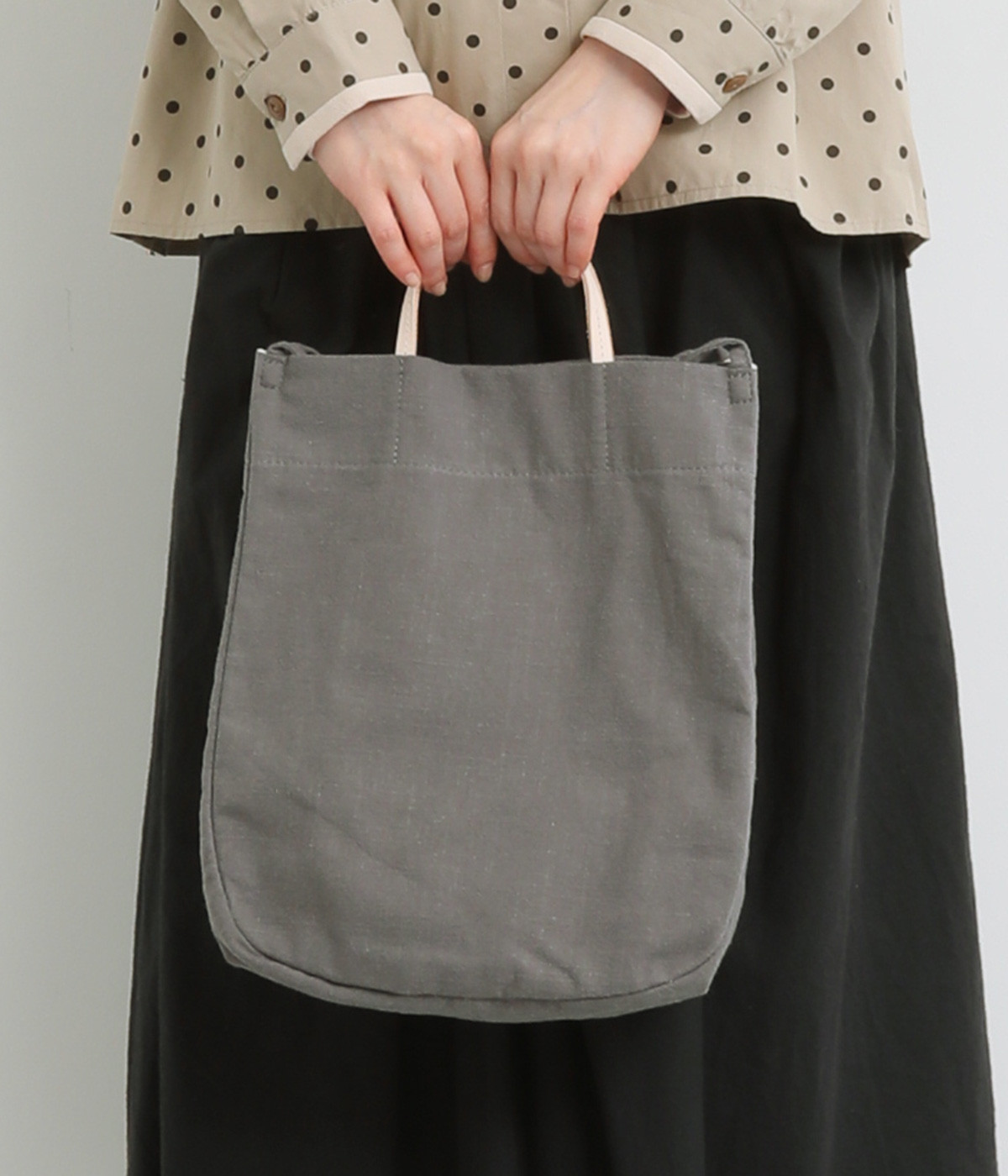 コットンリネン　2wayトート/E7712(ダークグレー-ONESIZE)