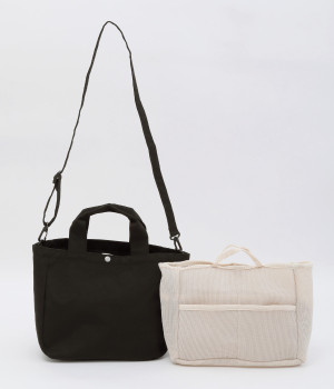 Re PET トート＋インナーメッシュ　2wayバッグ/E7716(ブラック-ONESIZE)