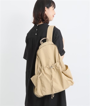 ナイロンリップ　ドローストリング　リュック/E7812(ベージュ-ONESIZE)