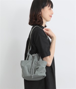 ナイロンリップ　ドローストリング　ミニショルダー/E7811(カーキグレー-ONESIZE)