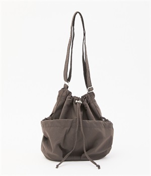 ナイロンリップ　ドローストリング　ミニショルダー/E7811(チャコールブラウン-ONESIZE)