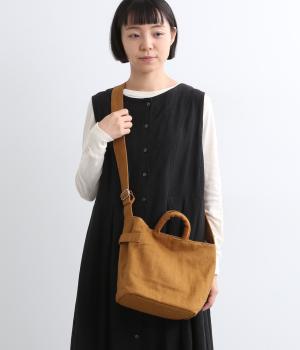 BRUSHED LINEN SMALL SHOULDER TOTE/E7876(ブラウン-ONESIZE)