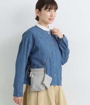 6ポケット　インサイドプリント　ミニショルダー/E7377(ライトグレー-ONESIZE)