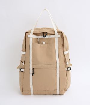 CONTRAST TAPE BACKPACK(ベージュ/アイボリー-F)