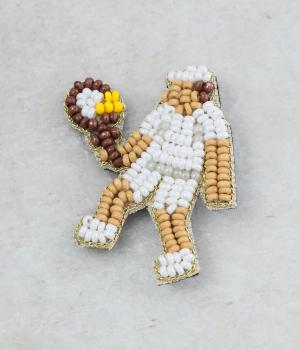 PLAYER BEADS BROOCH/E8128(テニス-F)