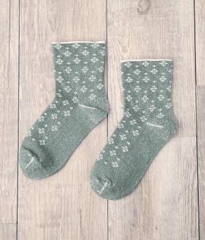 やさしいソックス　なずな(グリーン-ONESIZE)