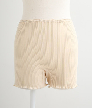リブ1分丈ショーツ(オフホワイト-ONESIZE)