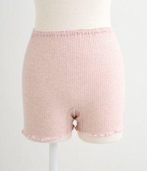 リブ1分丈ショーツ(ピンク-ONESIZE)