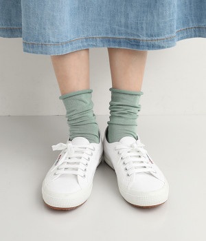 くるくる薄手ソックス(青磁-ONESIZE)