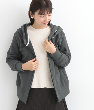 裏毛　ZIPパーカー(チャコール-ONESIZE)