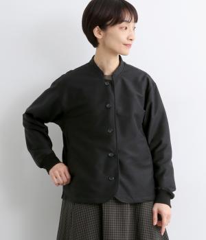 カルゼニットマオカラーワークジャケット(ブラック-F)