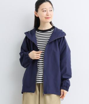 コットンナイロンクロスフードブルゾン(ネイビー-F)