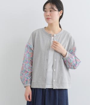14/BD天竺スリーブ切替カーディガン