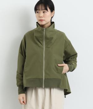 コットンナイロンクロスAラインブルゾン(カーキ-F)