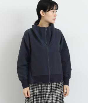 コットンナイロンクロスAラインブルゾン(ネイビー-F)