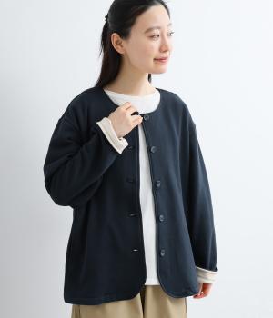 セントラル裏毛クルーネックジャケット(ネイビー-F)