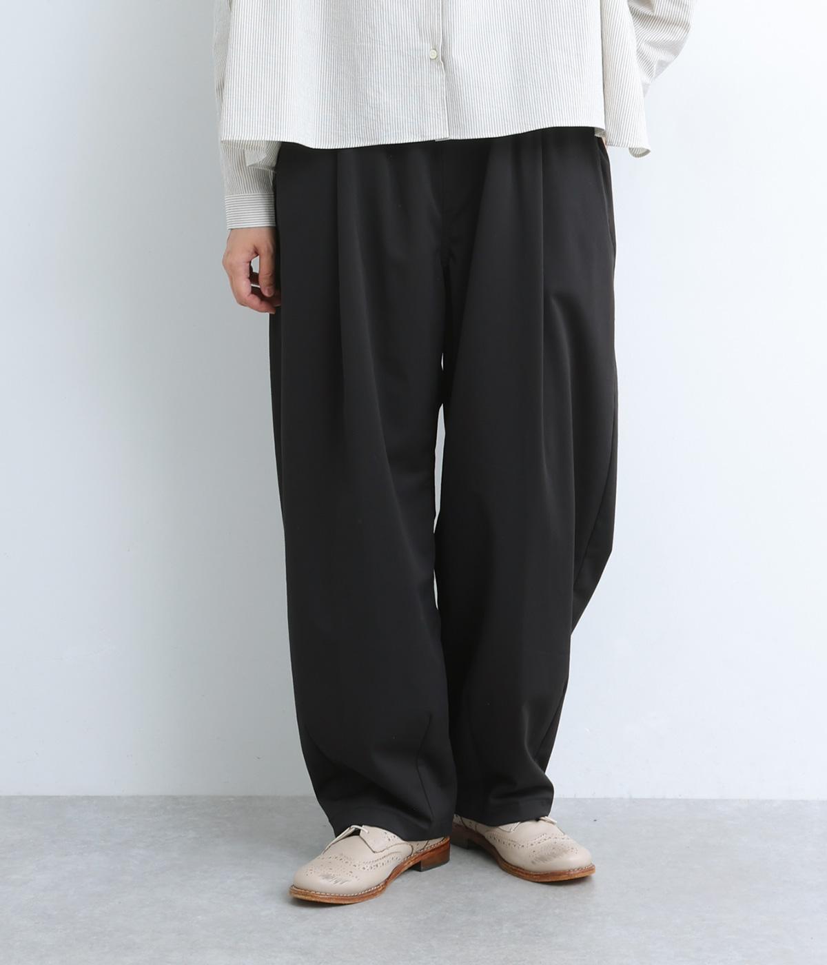 ナチュラルジャージイージーコクーンペグトップパンツ(ブラック-F)