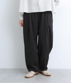 ナチュラルジャージイージーコクーンペグトップパンツ(ブラック-F)