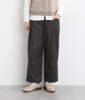 コットンコーマギャバタックワイドパンツ(チャコール-F)