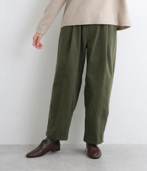 コットンイージーコクーンペグトップパンツ(カーキ-F)