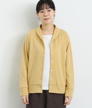 コットンミニ裏毛チビショールカーディガン(イエロー-F)