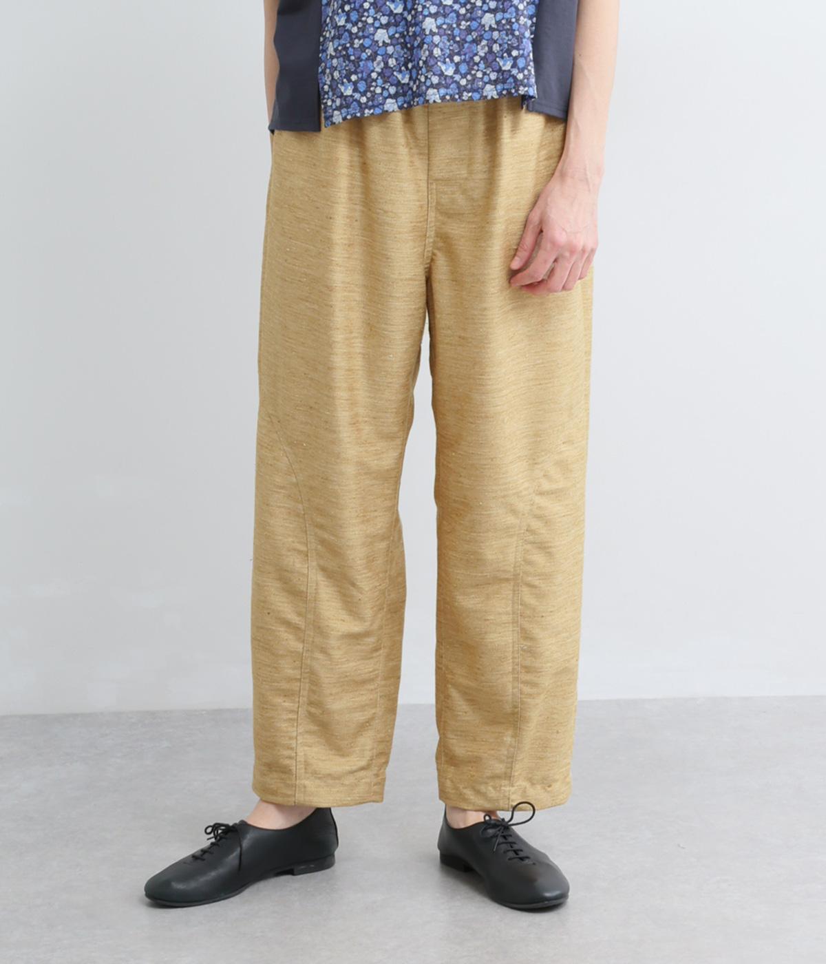 カルゼニット　イージーペグワーク風パンツ(ベージュ-F)