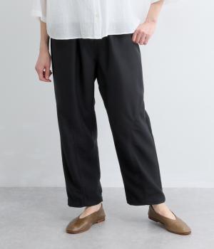 カルゼニット　イージーペグワーク風パンツ(ブラック-F)