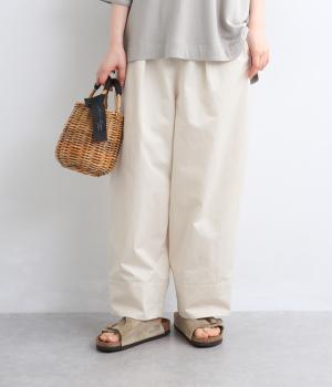 コットンリネンツイルタックパンツ
