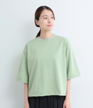 ソルシールドハイゲージフレーティング天竺6分袖クルーネックプルオーバー