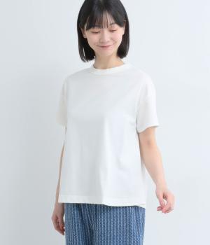 コットンスワイーマイ天竺フレアーTシャツ(オフホワイト-F)