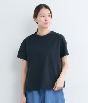 コットンスワイーマイ天竺フレアーTシャツ(ダークネイビー-F)