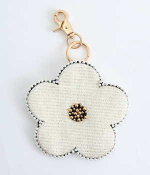 フラワーキーポーチ(ホワイト-ONESIZE)