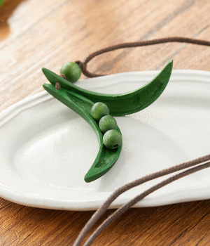 えんどうまめネックレス(グリーン-ONESIZE)