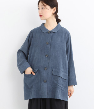 yawaraka インディゴ・ストーンウォッシュカバーオール(インディゴ-ONESIZE)