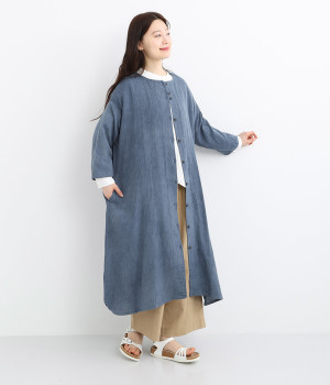 yawaraka インディゴ・ストーンウォッシュラフコート(インディゴ-ONESIZE)